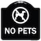 Signmission Designer Series Sign-No Pets, Black & White Heavy-Gauge Aluminum, 18" x 18", BW-1818-9813 A-DES-BW-1818-9813 - alternate 1